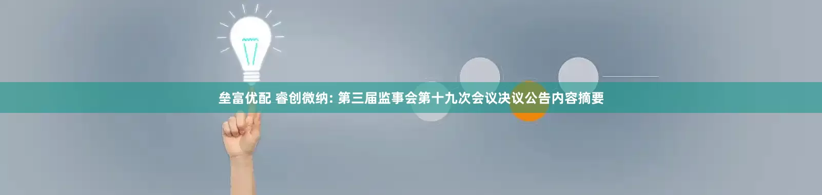垒富优配 睿创微纳: 第三届监事会第十九次会议决议公告内容摘要