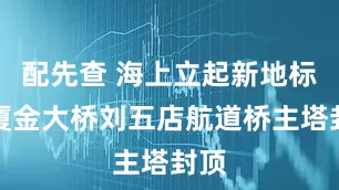 配先查 海上立起新地标！厦金大桥刘五店航道桥主塔封顶